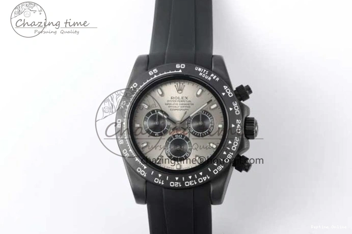 0303 Daytona Black Ceramic 5GF Best Edition Gray Dial Black Pusher on Black Rubber Strap A WaterResistant 2328